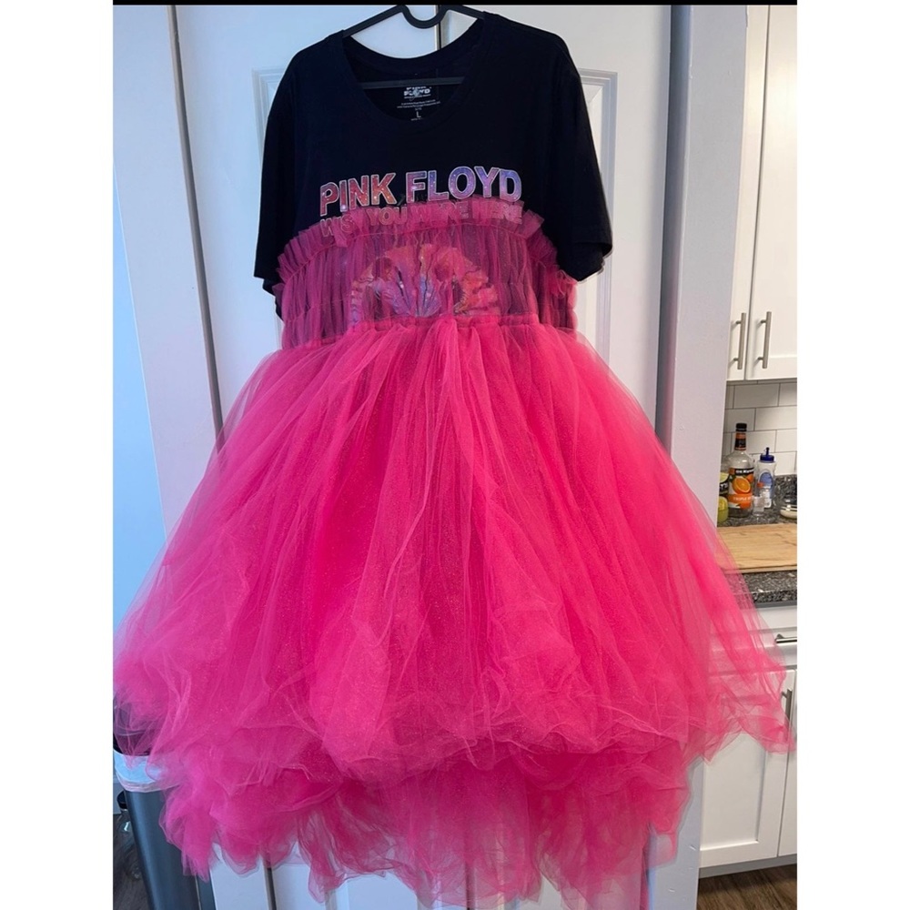 Custom Made Pink Floyd Tshirt Tulle Dress